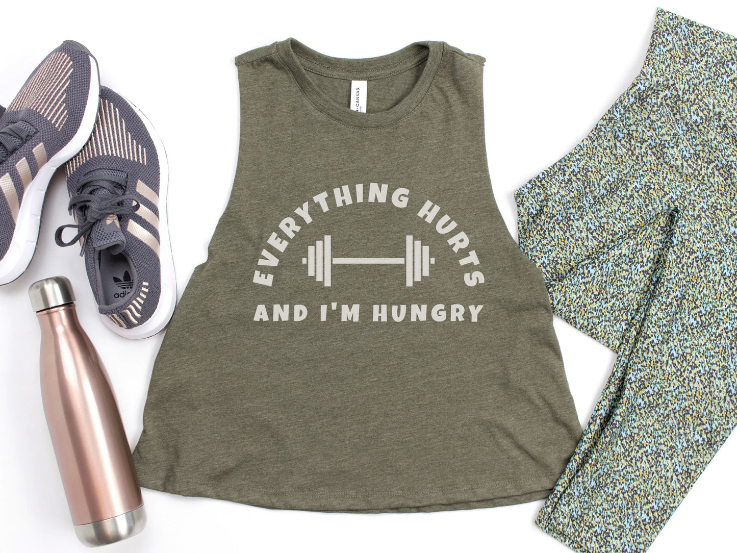 Everything Hurts and I'm Hungry Workout Crop Tank Top