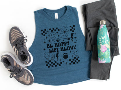 Be Happy Lift Heavy Workout Crop Tank Top