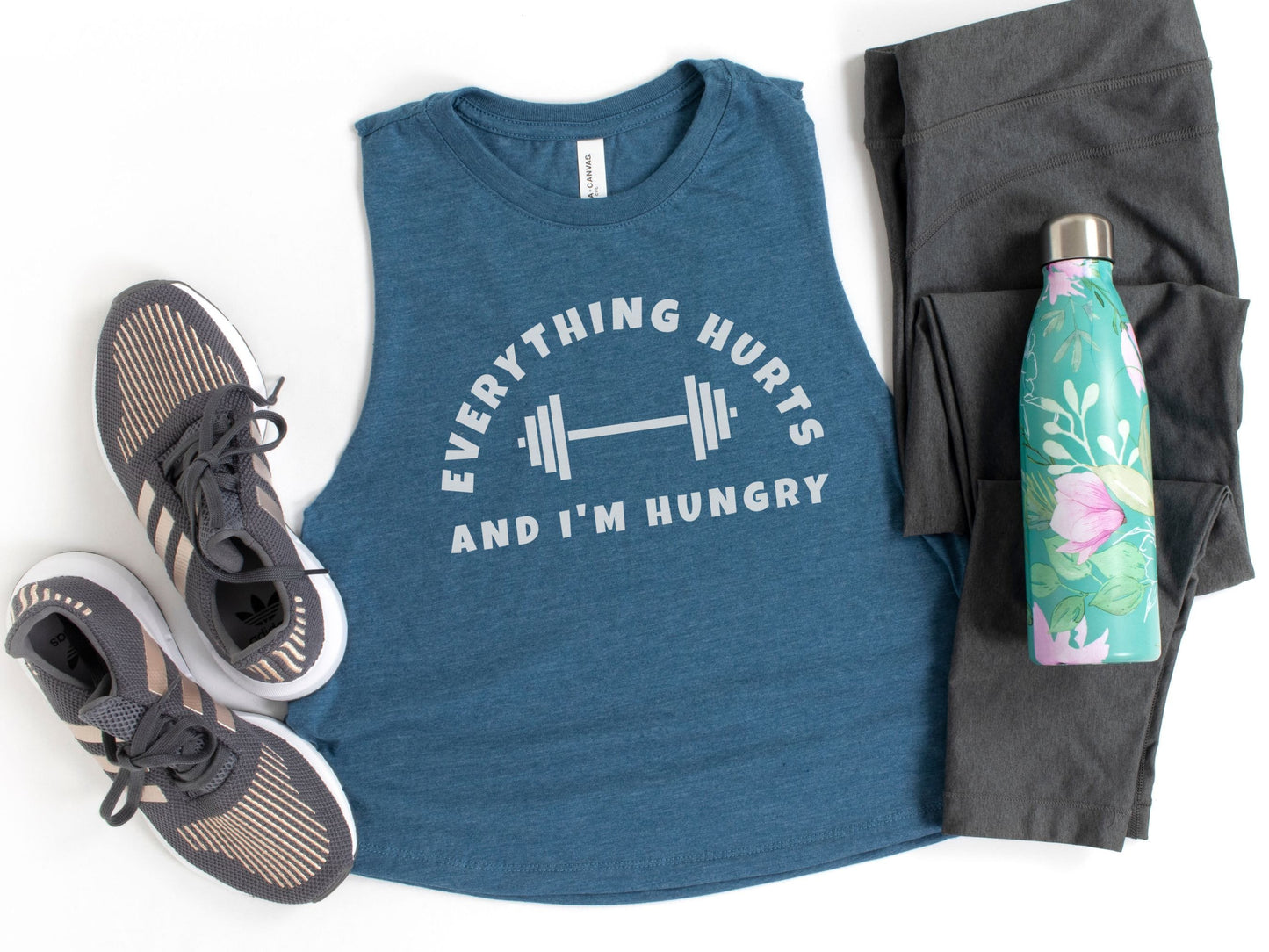 Everything Hurts and I'm Hungry Workout Crop Tank Top