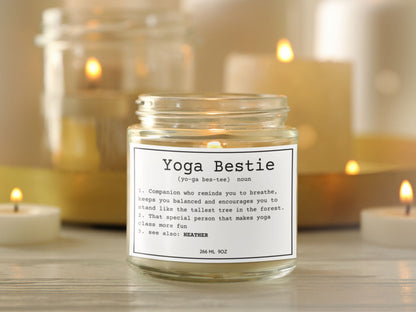 Personalized Yoga Bestie Candle