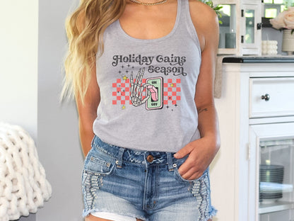 Holiday Gains Season Christmas Workout Tank Top