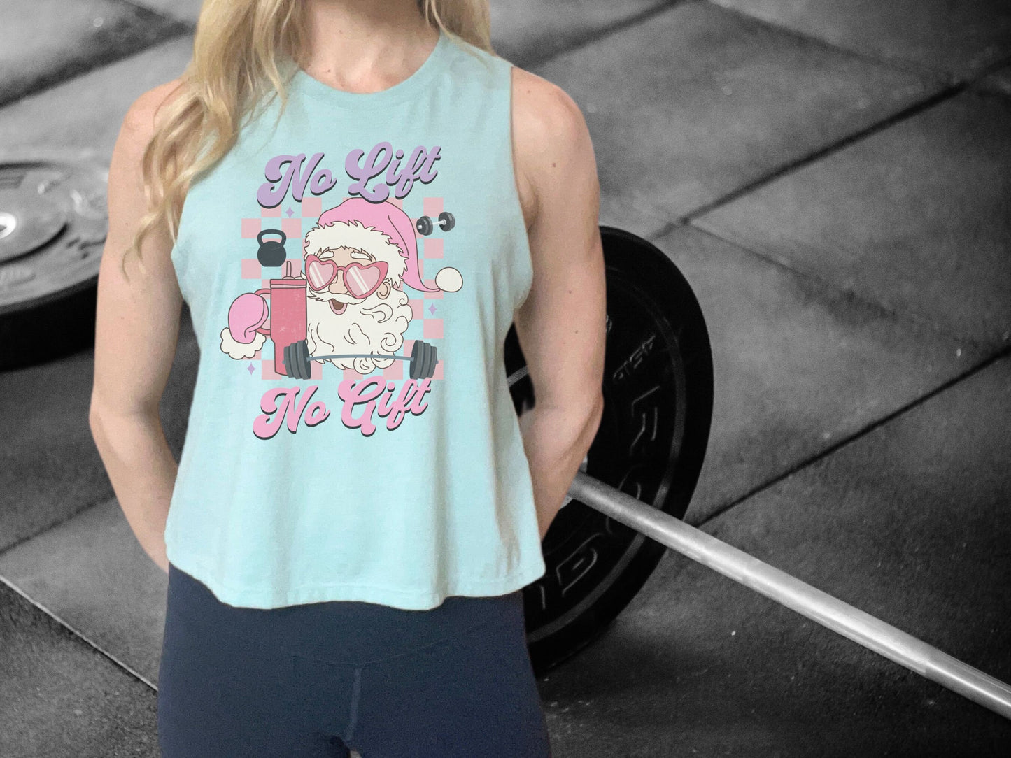 No Lift No Gift Christmas Workout Crop Top