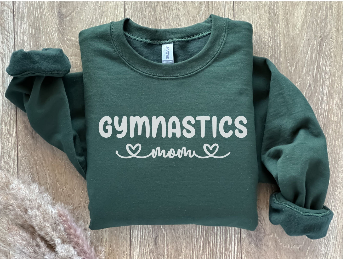 Personalized Gymnastics Mom Sweatshirt with Custom Sleeve Design