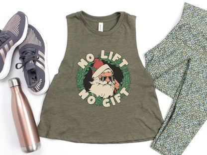 No Lift No Gift Christmas Workout Crop Top