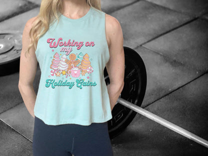 Working on My Holiday Gains Workout Crop Tank Top