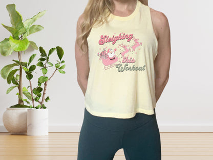 Sleighing this Workout Christmas Crop Tank Top