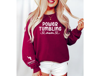 Personalized Power Tumbling Mom Sweatshirt with Custom Sleeve Design