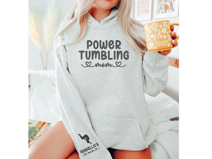 Personalized Power Tumbling Mom Sweatshirt with Custom Sleeve Design