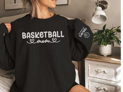 Personalized Basketball Mom Sweatshirt with Custom Sleeve Design