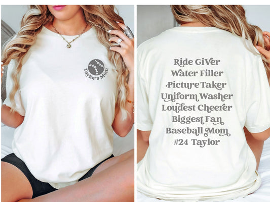 Personalized Baseball Mom Shirt