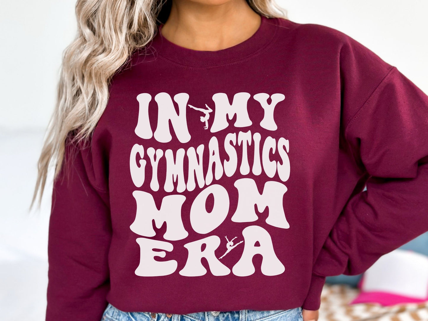 Personalized In My Gymnastics Mom Era Sweatshirt with Custom Sleeve Design