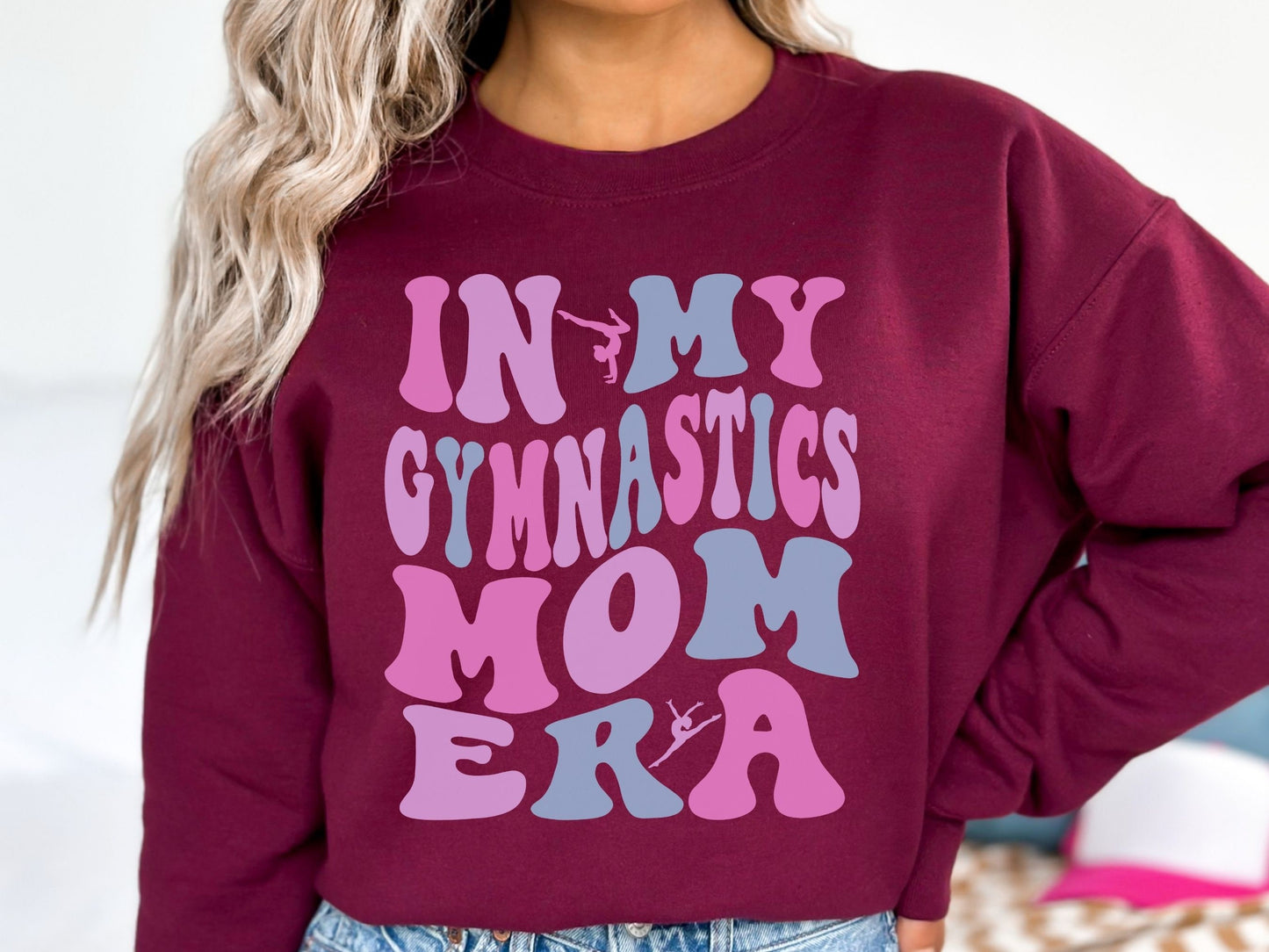 Personalized In My Gymnastics Mom Era Sweatshirt with Custom Sleeve Design