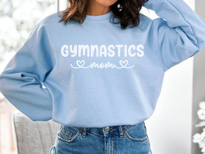 Personalized Gymnastics Mom Sweatshirt with Custom Sleeve Design