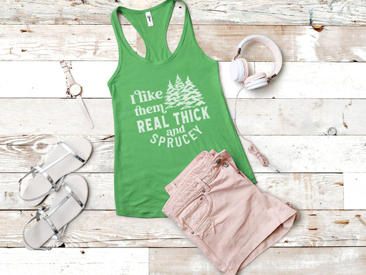 Christmas Workout Tank Top Thick and Sprucey