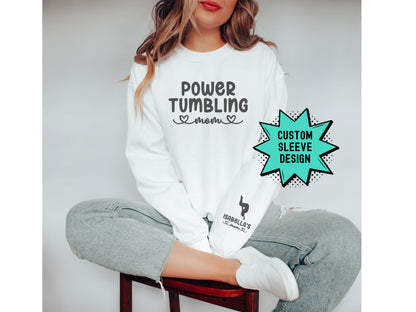 Personalized Power Tumbling Mom Sweatshirt with Custom Sleeve Design