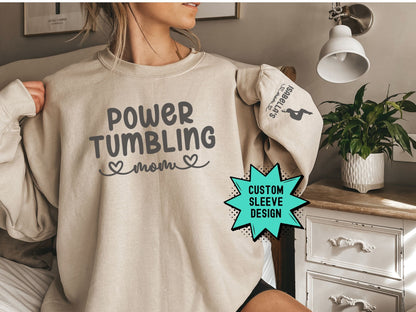 Personalized Power Tumbling Mom Sweatshirt with Custom Sleeve Design