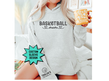 Personalized Basketball Mom Sweatshirt with Custom Sleeve Design