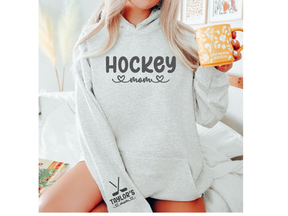 Personalized Hockey Mom Sweatshirt with Custom Sleeve Design