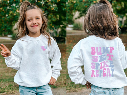 Bump Set Spike Repeat Volleyball Sweatshirt