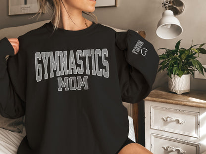 Gymnastics Mom Sweatshirt with Custom Sleeve Design