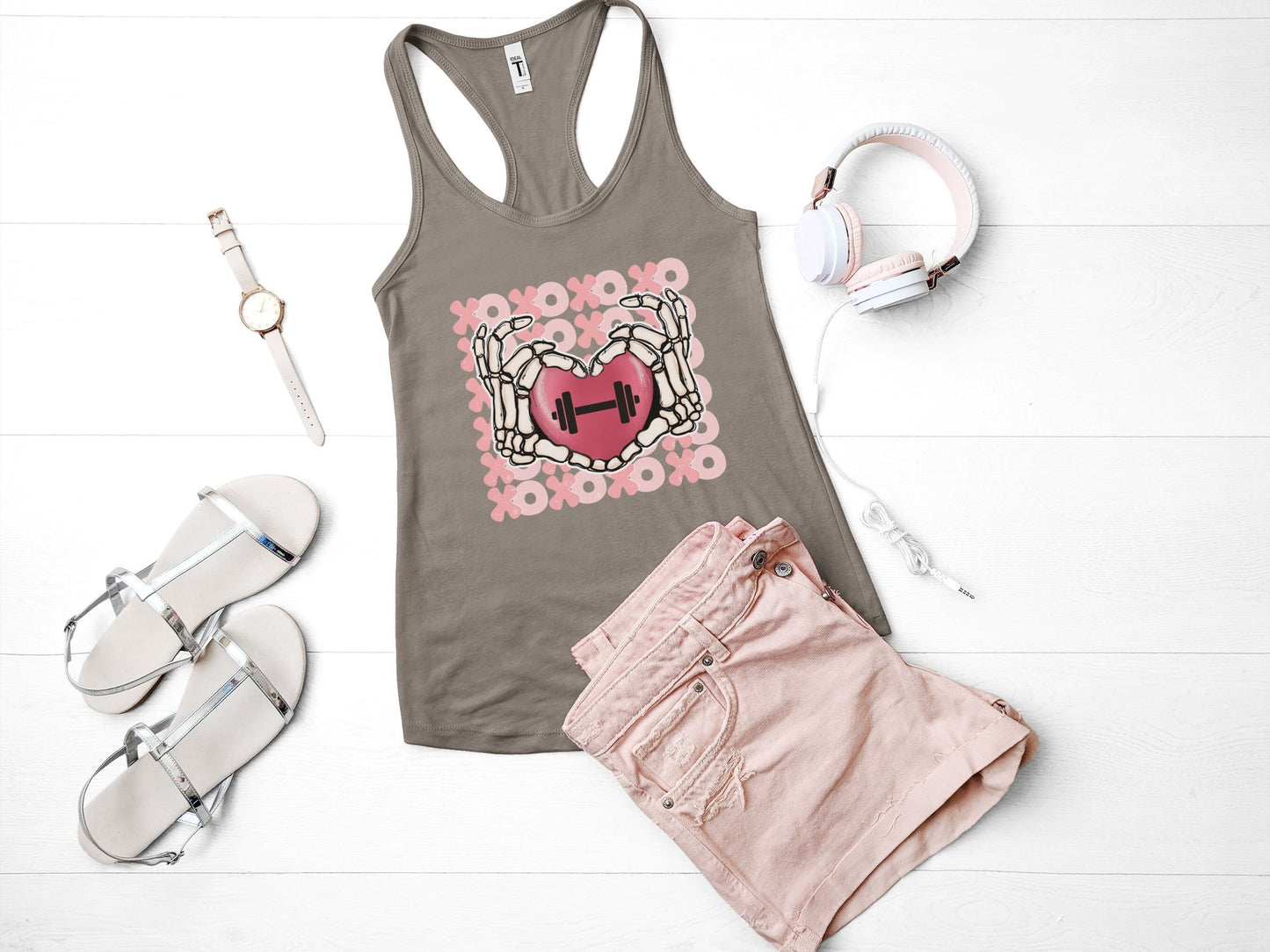 Heart Barbell Workout Tank Top