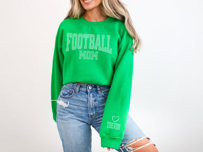 Football Mom Sweatshirt with Custom Sleeve Design