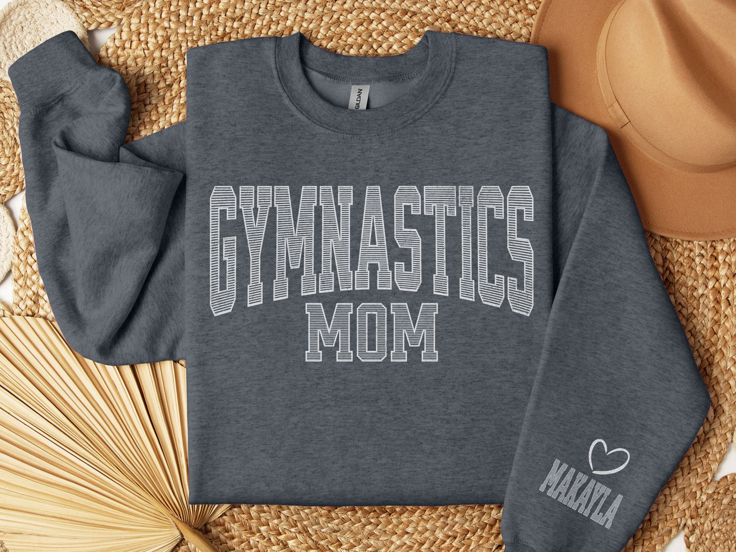 Gymnastics Mom Sweatshirt with Custom Sleeve Design