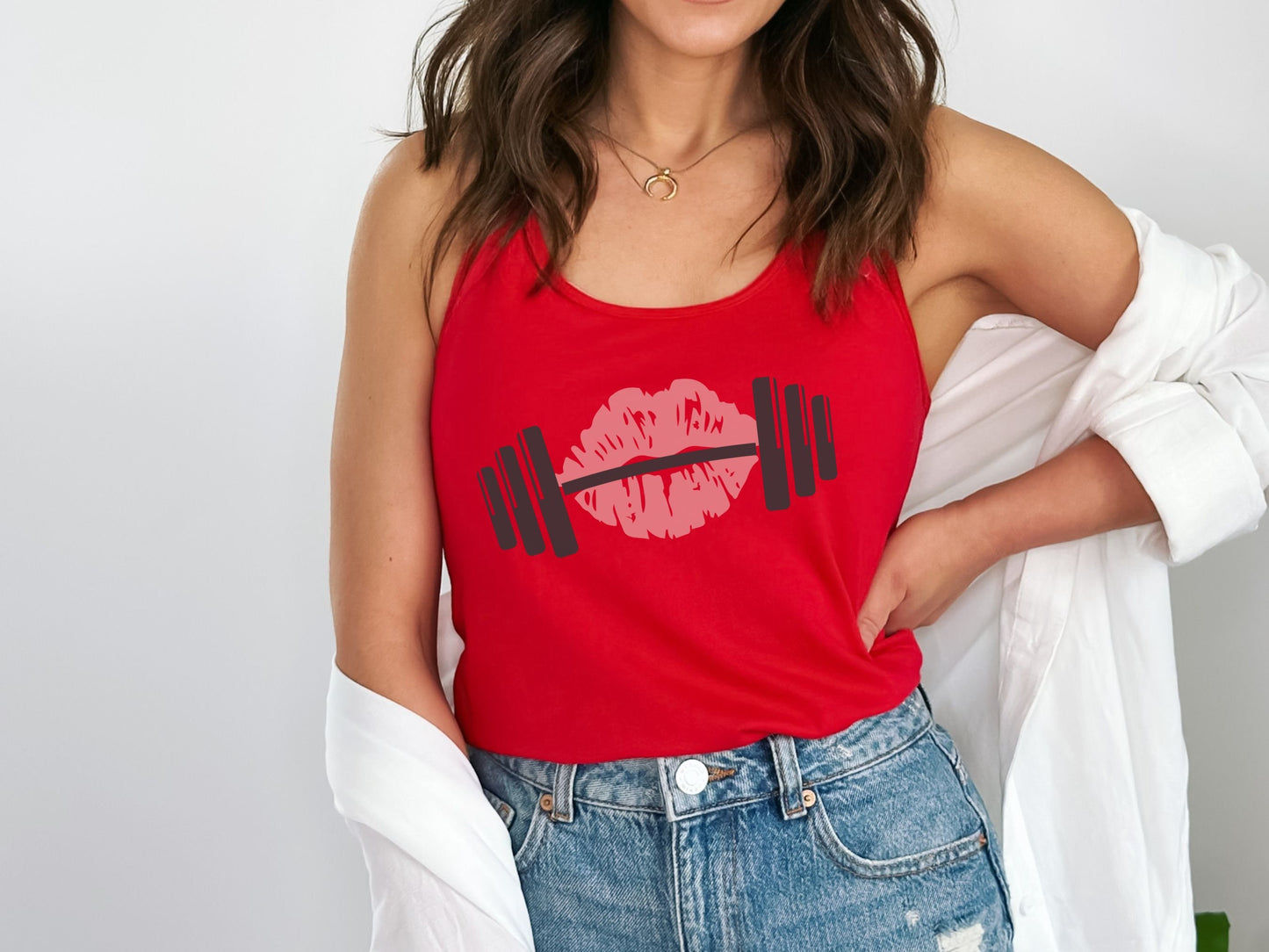 Kiss Barbell Workout Tank Top