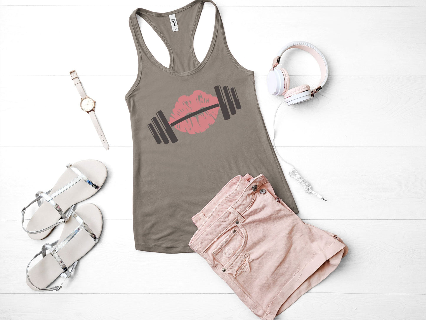 Kiss Barbell Workout Tank Top