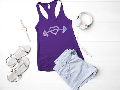 Heart Barbell Workout Tank Top