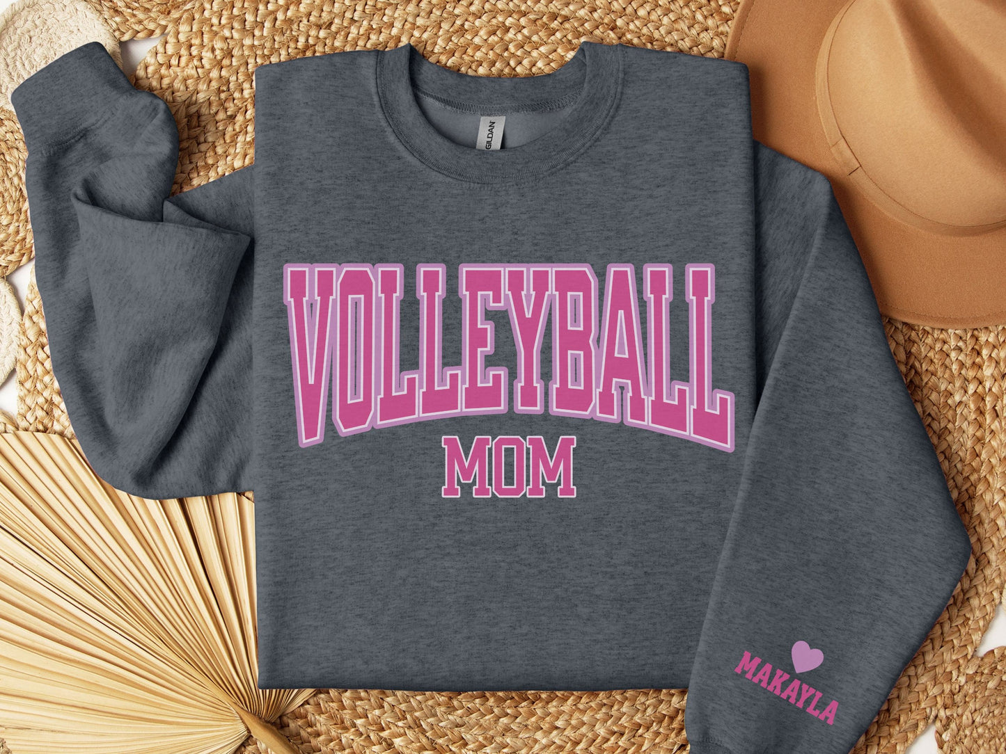 Volleyball Mom Sweatshirt with Custom Sleeve Design