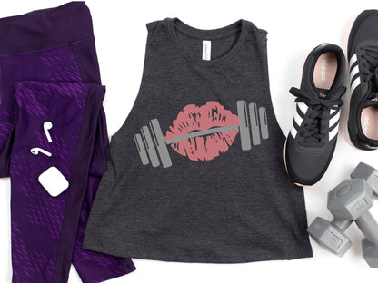 Lips Kiss Barbell Workout Tank Top