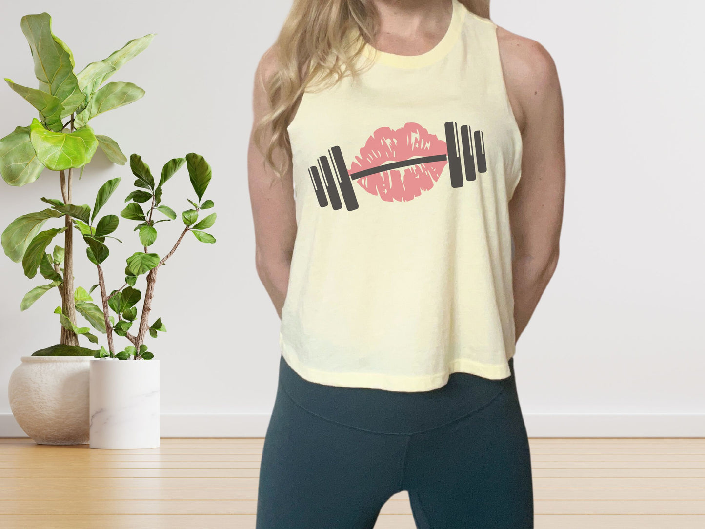 Lips Kiss Barbell Workout Tank Top