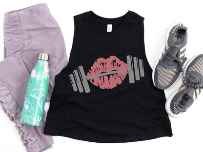 Lips Kiss Barbell Workout Tank Top