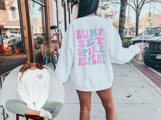 Bump Set Spike Repeat Volleyball Sweatshirt