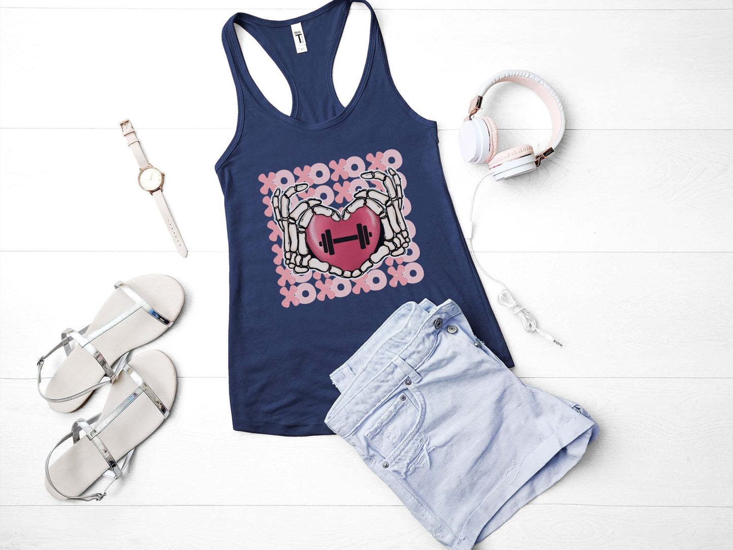 Heart Barbell Workout Tank Top