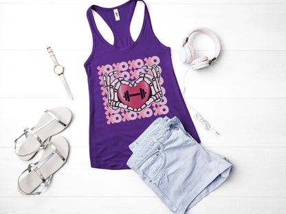 Heart Barbell Workout Tank Top