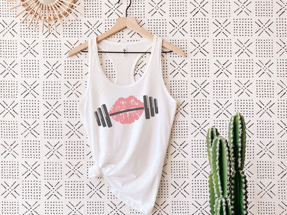 Kiss Barbell Workout Tank Top