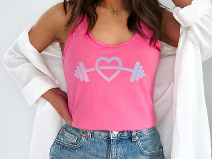 Heart Barbell Workout Tank Top