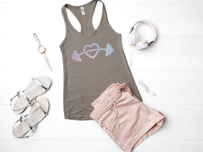 Heart Barbell Workout Tank Top