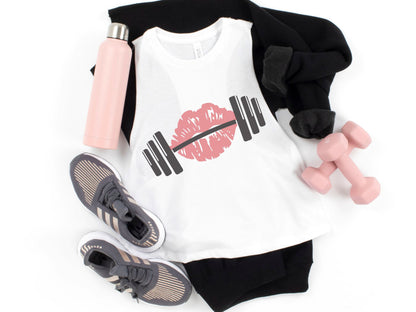 Lips Kiss Barbell Workout Tank Top