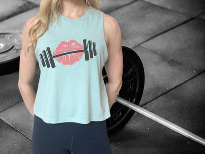 Lips Kiss Barbell Workout Tank Top