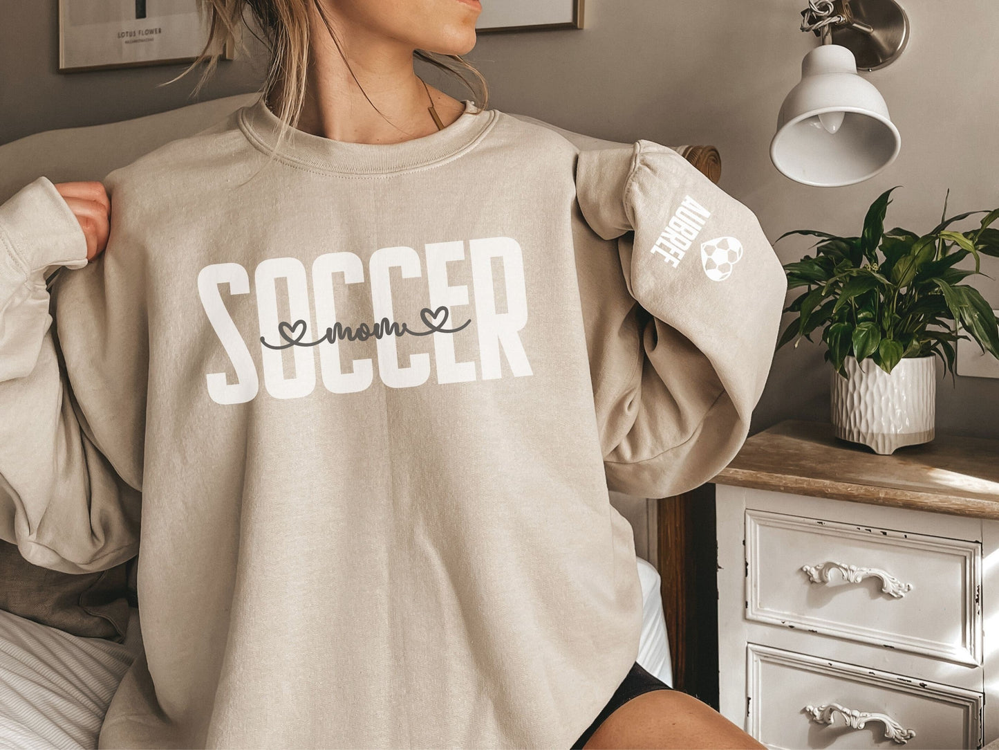 Personalized Soccer Mom Sweatshirt with Custom Sleeve Design