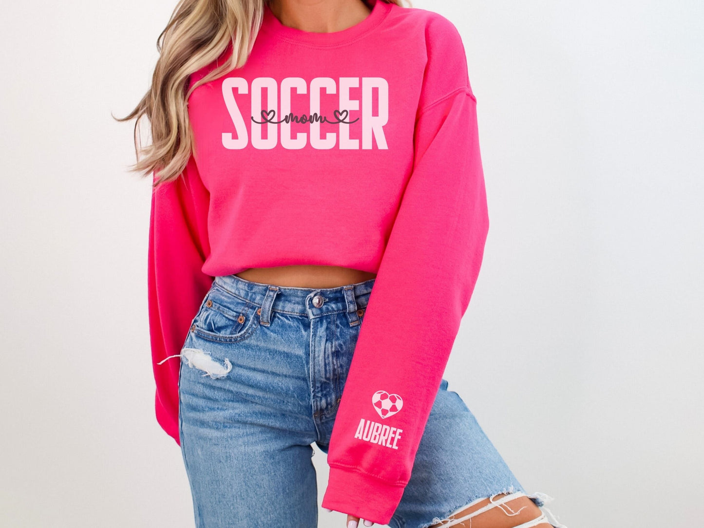 Personalized Soccer Mom Sweatshirt with Custom Sleeve Design