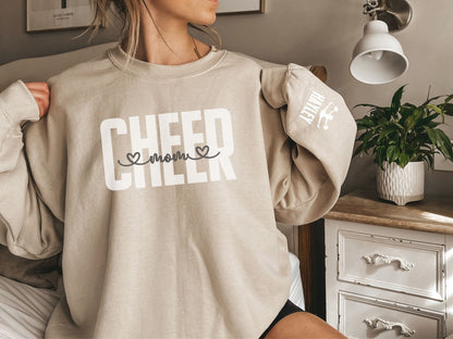 Cheer Mom Sweatshirt with Custom Sleeve Design