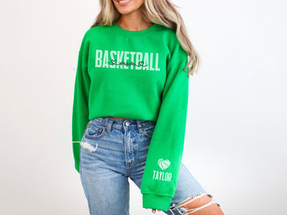 Basketball Mom Sweatshirt Sleeve Design