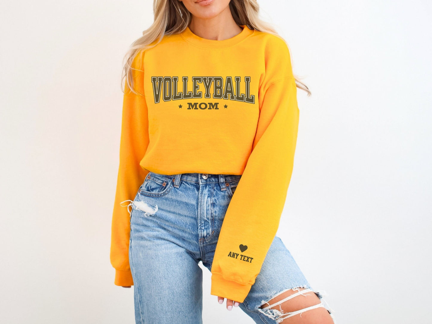 Volleyball Mom Sweatshirt with Custom Sleeve Design