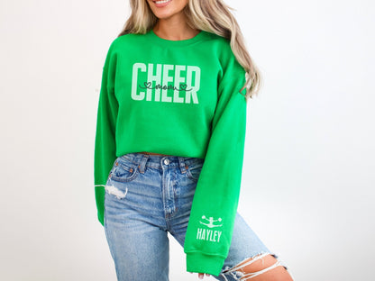 Cheer Mom Sweatshirt with Custom Sleeve Design