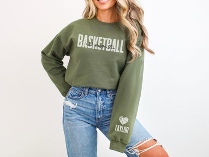 Basketball Mom Sweatshirt Sleeve Design