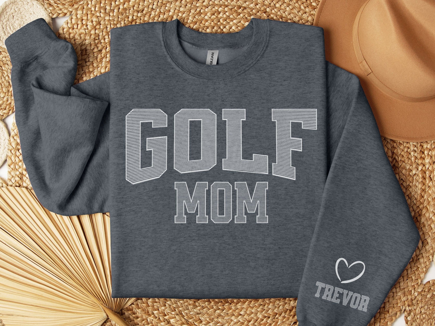 Golf Mom Sweatshirt with Custom Sleeve Design